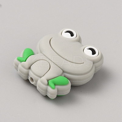 Frog Food Grade Eco-Friendly Silicone Focal Beads SIL-WH0006-29E-1