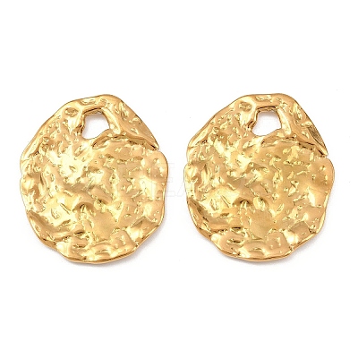 Hammered 304 Stainless Steel Pendants LS-STAS-P424-04G-1