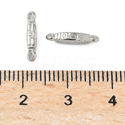 304 Stainless Steel Textured Rectangle Links Connector Charms STAS-D211-01A-P-1
