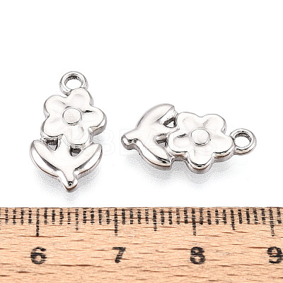 304 Stainless Steel Flower Pendants STAS-T069-30P-1