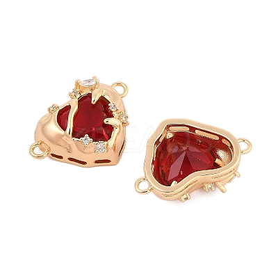 Brass Pave Clear Cubic Zirconia Connector Charms KK-L223-026G-1