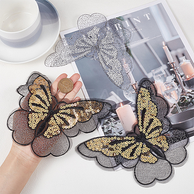 12Pcs 2 Style Butterfly Gauze Embroidery Ornaments Accessories PATC-GF0001-11-1