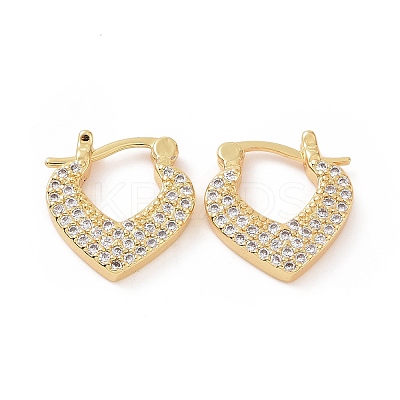 Cubic Zirconia Heart Hoop Earrings EJEW-C008-11G-01-1