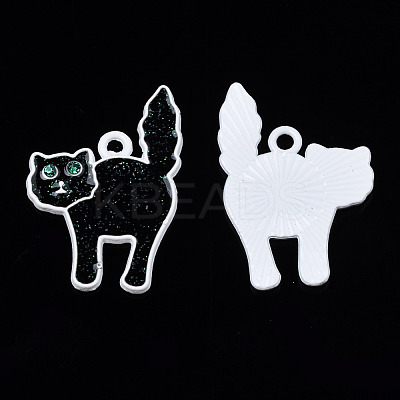 Spray Painted Alloy Enamel Pendants PALLOY-N164-005A-1