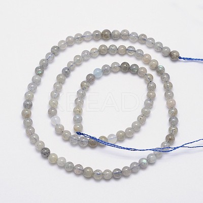 Natural Labradorite Round Bead Strands G-I156-01-4mm-1