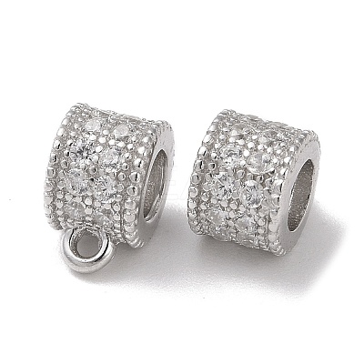Rhodium Plated 925 Sterling Silver Tube Bails STER-K176-08P-1