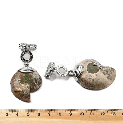 Natural Quartz Crystal Fossil Snail Pendants G-F062-01-1