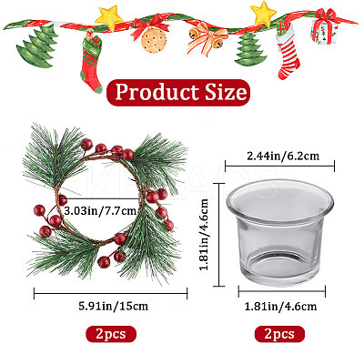 2Pcs Glass Candle Cups AJEW-GF0007-25-1