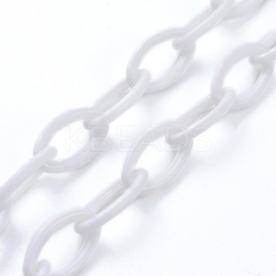 Personalized ABS Plastic Cable Chain Necklaces NJEW-JN03310-07-1