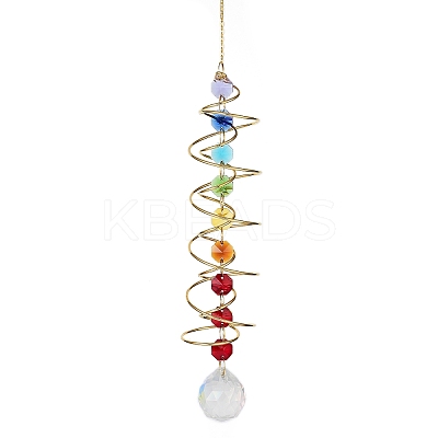 Spiral Alloy Hanging Ornaments HJEW-Q012-01B-1