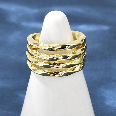 Brass Adjustable Open Cuff Rings for Women RJEW-C129-02G-1