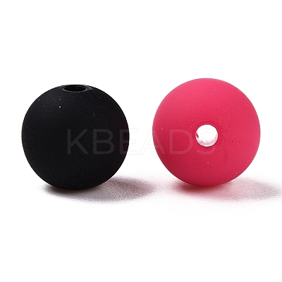 Rubberized Style Imitated Silicone Acrylic Beads MACR-T048-01C-03-1