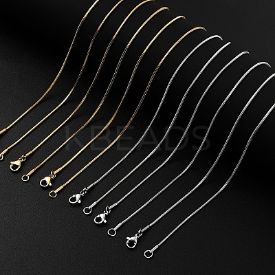 8Pcs Classic Plain 1.2MM 304 Stainless Steel Snake Chain Necklaces for Men Women NJEW-YW0001-26-1