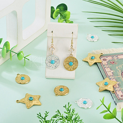 9Pcs 3 Styles Synthetic Turquoise Pendants STAS-TA0006-41-1