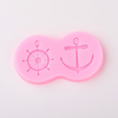 Helm and Anchor Design DIY Food Grade Silicone Molds AJEW-L054-77-1