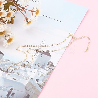 Brass Cable Chain Necklace Makings NJEW-JN03384-1