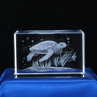 3D Laser Engraving Animal Glass Figurine LS-DJEW-R013-01D-1