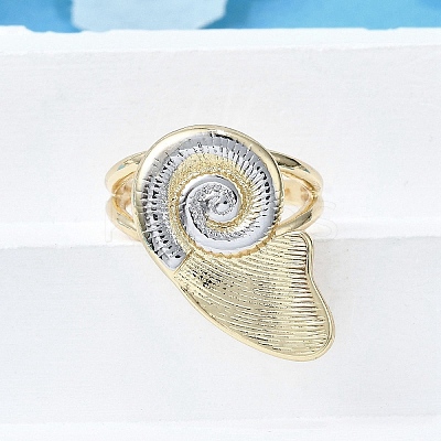 Brass Cuff Rings for Women RJEW-G347-09G-1