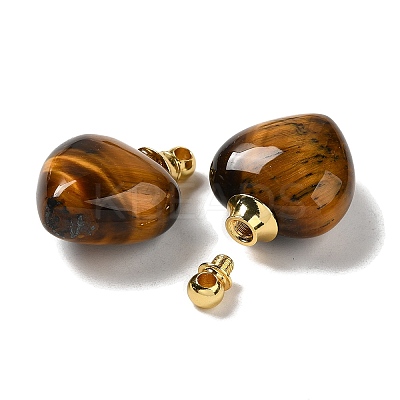 Natural Tiger Eye Perfume Bottle Pendants G-Z039-03G-05-1