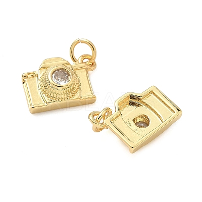 Brass Pave Cubic Zirconia Pendants X-KK-Z120-58A-G-1