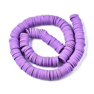 Flat Round Handmade Polymer Clay Beads CLAY-R067-12mm-01-1