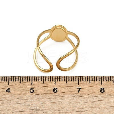 Oval 304 Stainless Steel Enamel Cuff Rings for Women RJEW-G355-03G-1