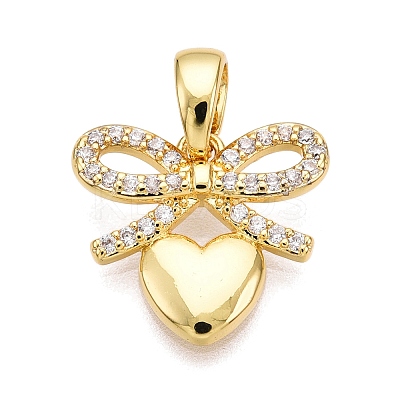 Brass Micro Pave Cubic Zirconia Pendants KK-T070-49G-1
