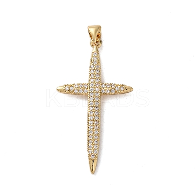 Brass Micro Micro Pave Clear Cubic Zirconia Pendants KK-A212-01M-G-1