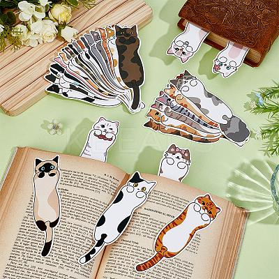 30Pcs Cute Paper Cat Bookmarks AJEW-WH0455-255-1