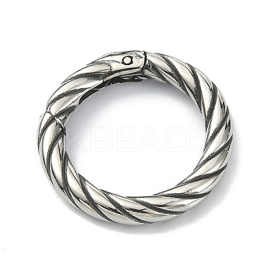 Tibetan Style 316 Surgical Stainless Steel Spring Gate Rings STAS-E191-04AS-02-1