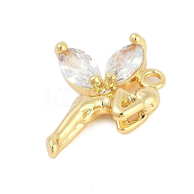 Rack Plating Brass Micro Pave Cubic Zirconia Pendants KK-Q018-09G-1