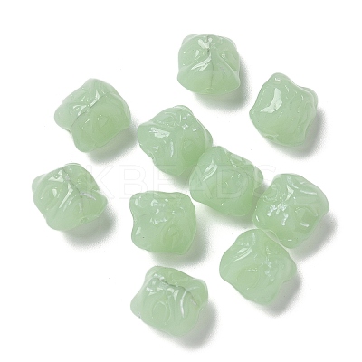 Baking Paint Transparent Glass Beads GLAA-C035-01G-1
