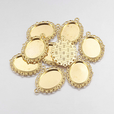 Zinc Alloy Pendant Settings for Cabochon & Rhinestone PALLOY-A15257-G-NR-1