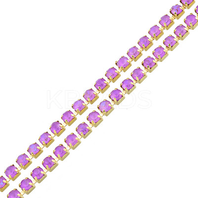 Brass Rhinestone Strass Chains CHC-N017-003B-C09-1