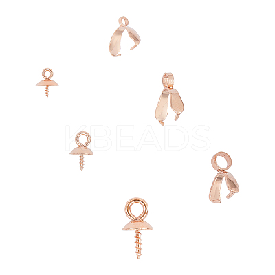 304 Stainless Steel Ice Pick Pinch Bails & Screw Eye Pin Peg Bails Sets STAS-UN0010-92RG-1