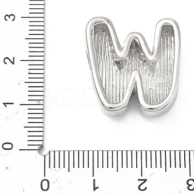 Brass Initial Beads KK-B167-27P-01W-1