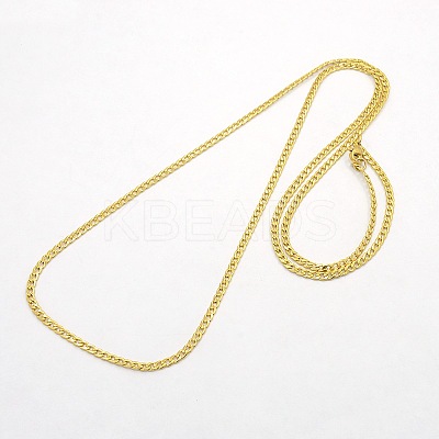 Men's 304 Stainless Steel Curb Chain Necklaces STAS-O037-65G-1