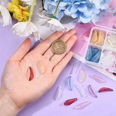 120Pcs 8 Colors Transparent Spray Painted Glass Pendants GLAA-SZ0001-48-1
