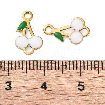 Ion Plating(IP) 304 Stainless Steel Enamel Fruit Connector Charms STAS-P373-01G-01-1