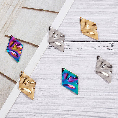 30Pcs 3 Colors 304 Stainless Steel Pendant STAS-BBC0001-48-1