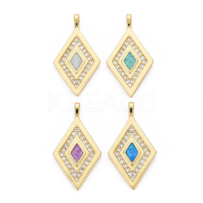 Brass Cubic Zirconia Pendants KK-T004-102-NF-1