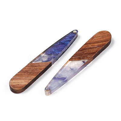 Transparent Resin & Walnut Wood Pendants LS-RESI-ZX017-44-1