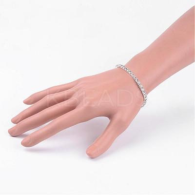 Single Row Stretch Rhinestone Tennis Bracelets B115-1-1