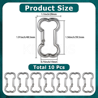 10Pcs Zinc Alloy Rock Climbing Carabiners FIND-SC0021-33-1