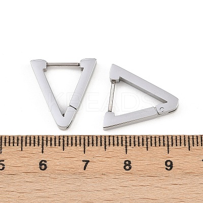 304 Stainless Steel Triangle Hoop Earrings EJEW-P324-01P-1