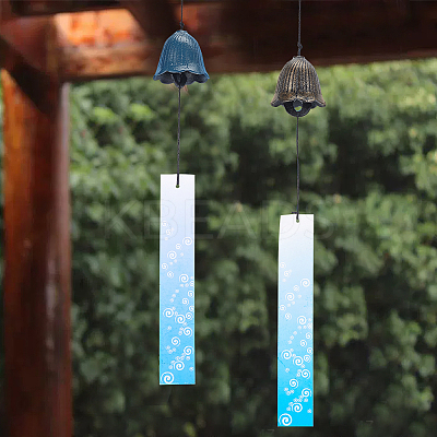 2Pcs 2 Style Japanese Cast Iron Bell Wind Chimes HJEW-BC0001-47C-1