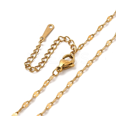 Ion Plating(IP) 304 Stainless Steel Dapped Chain Necklace for Women NJEW-G097-04G-1