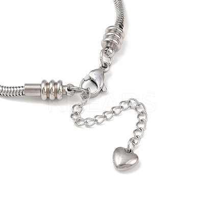 Tarnish Resistant 304 Stainless Steel European Round Snake Chains Bracelets X-STAS-J015-05-1