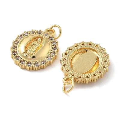 Brass Micro Pave Cubic Zirconia Pendants KK-C092-19A-G-1