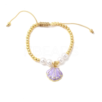 Brass Micro Pave Cubic Zirconia Charm Bracelets BJEW-P358-02G-1